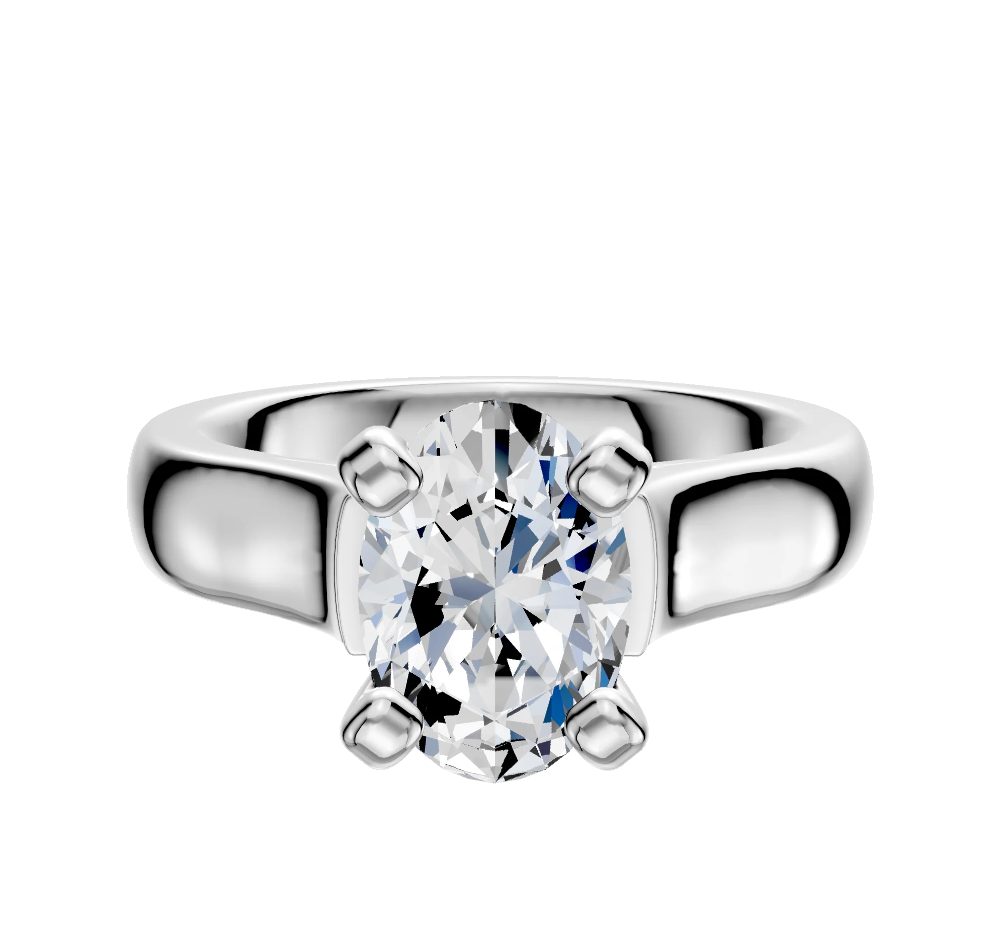 Platinum 4 Prong Cathedral Dome 4.0mm Engagement Ring
