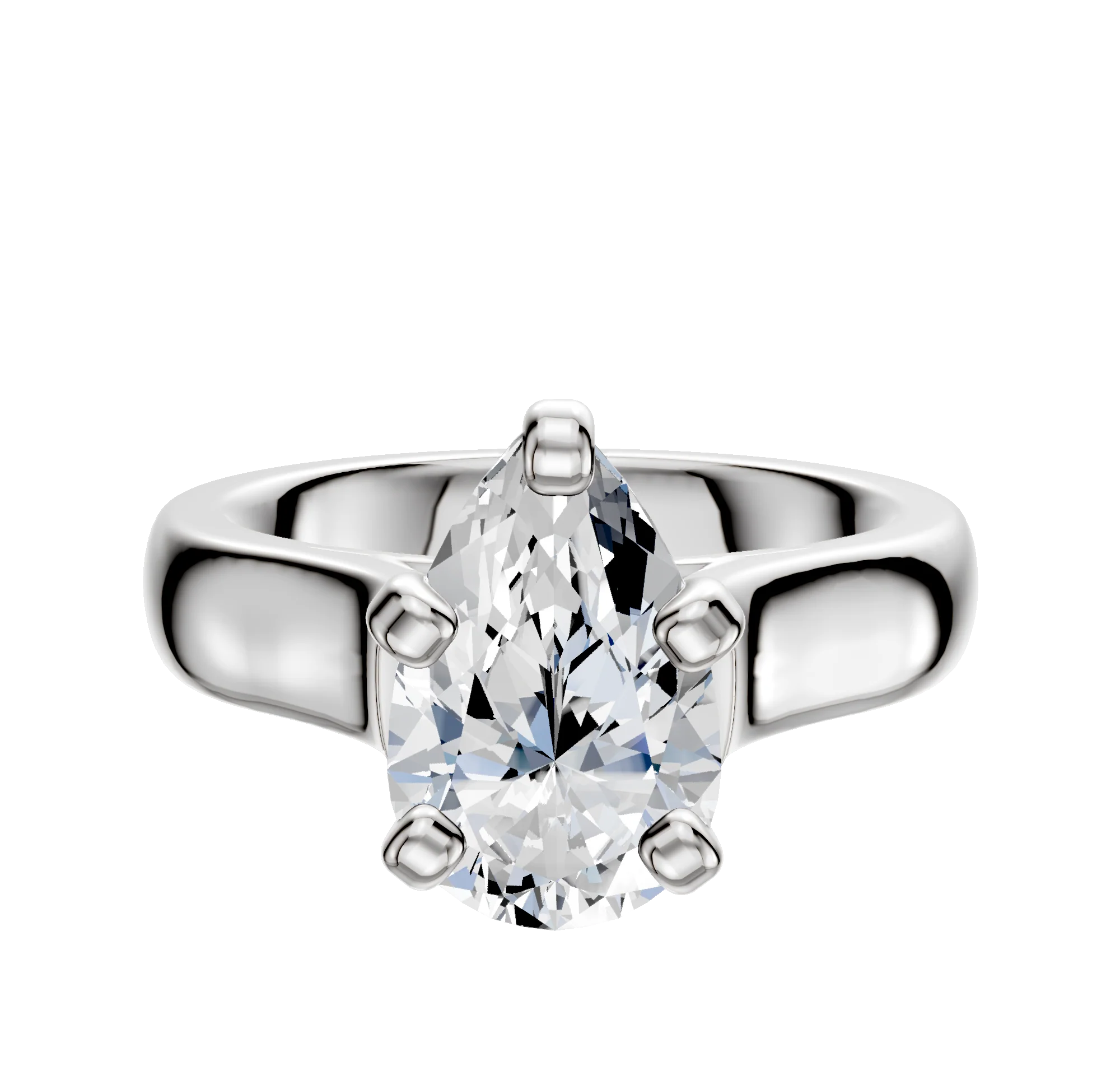 Platinum 4 Prong Cathedral Dome 4.0mm Engagement Ring