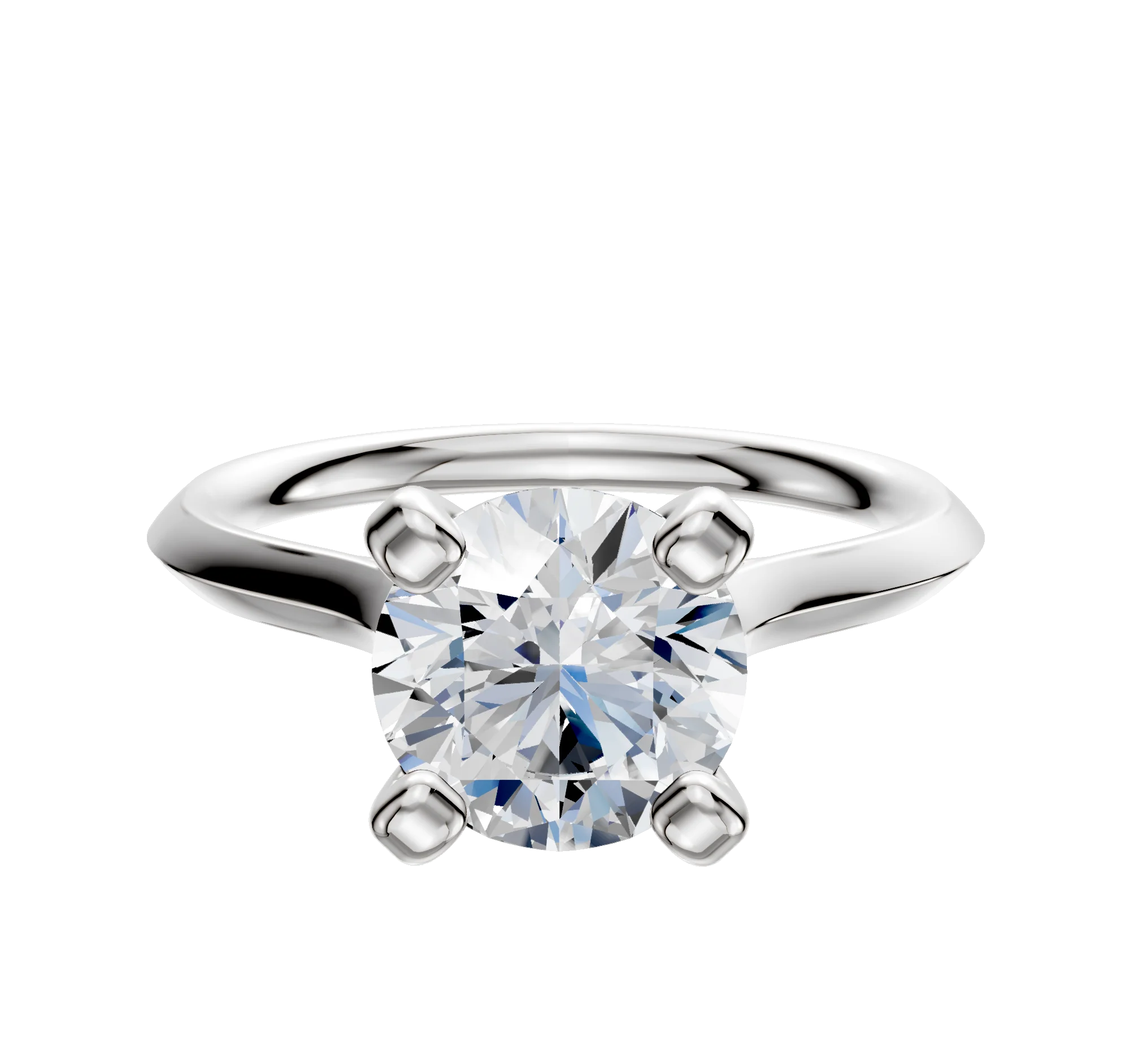 Platinum 4 Prong Cathedral Knife Edge 2.0mm Engagement Ring