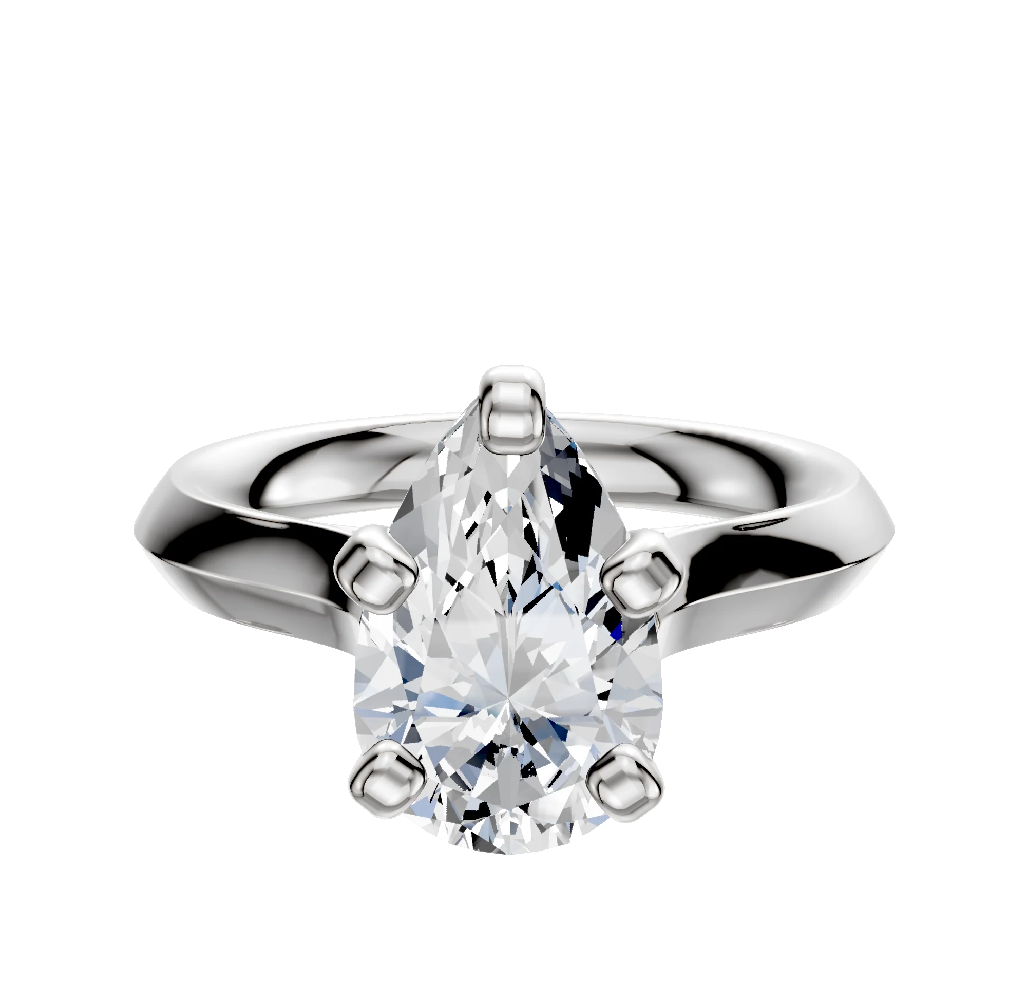 Platinum 4 Prong Cathedral Knife Edge 3.0mm Engagement Ring