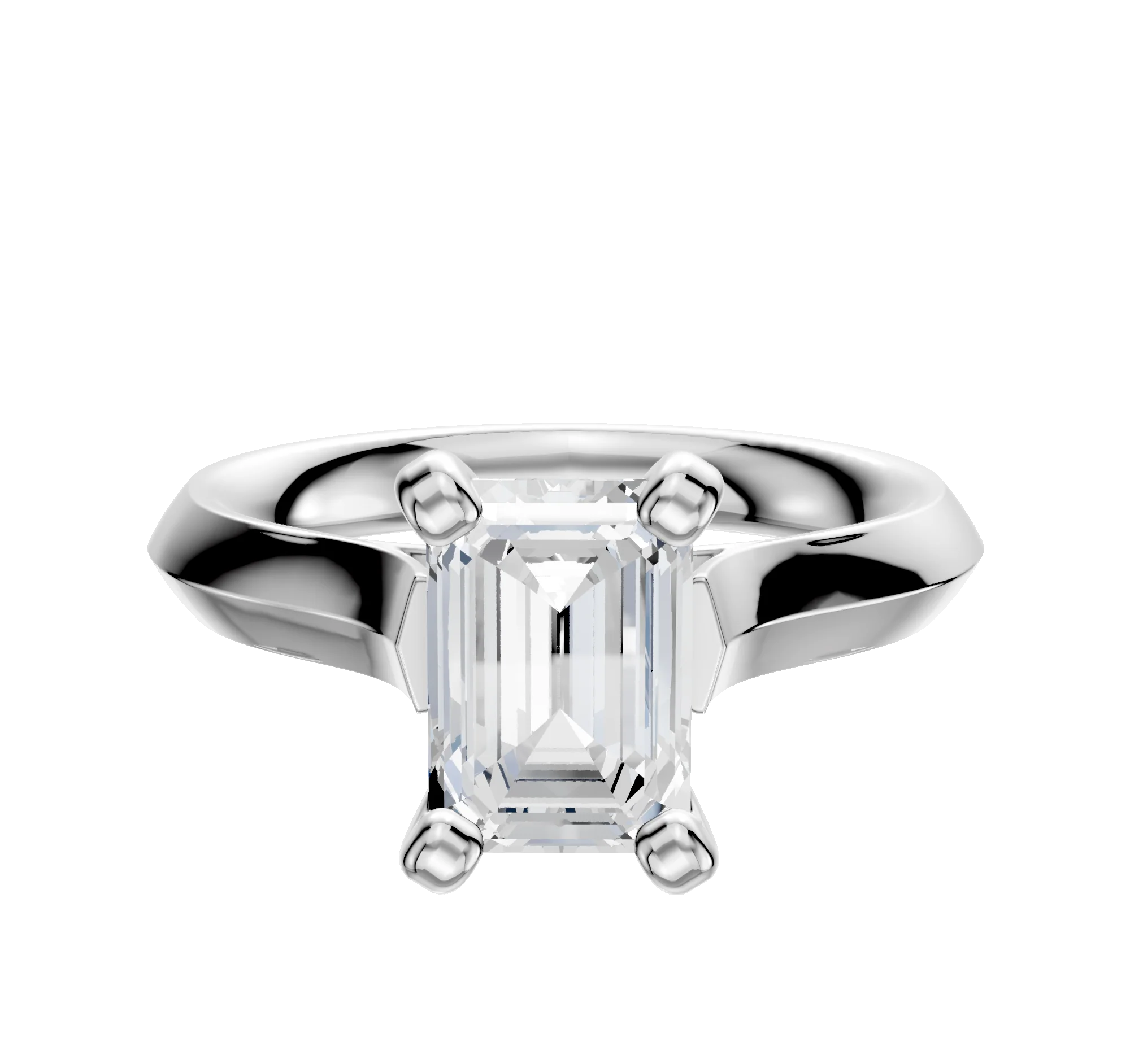 Platinum 4 Prong Cathedral Knife Edge 3.0mm Engagement Ring