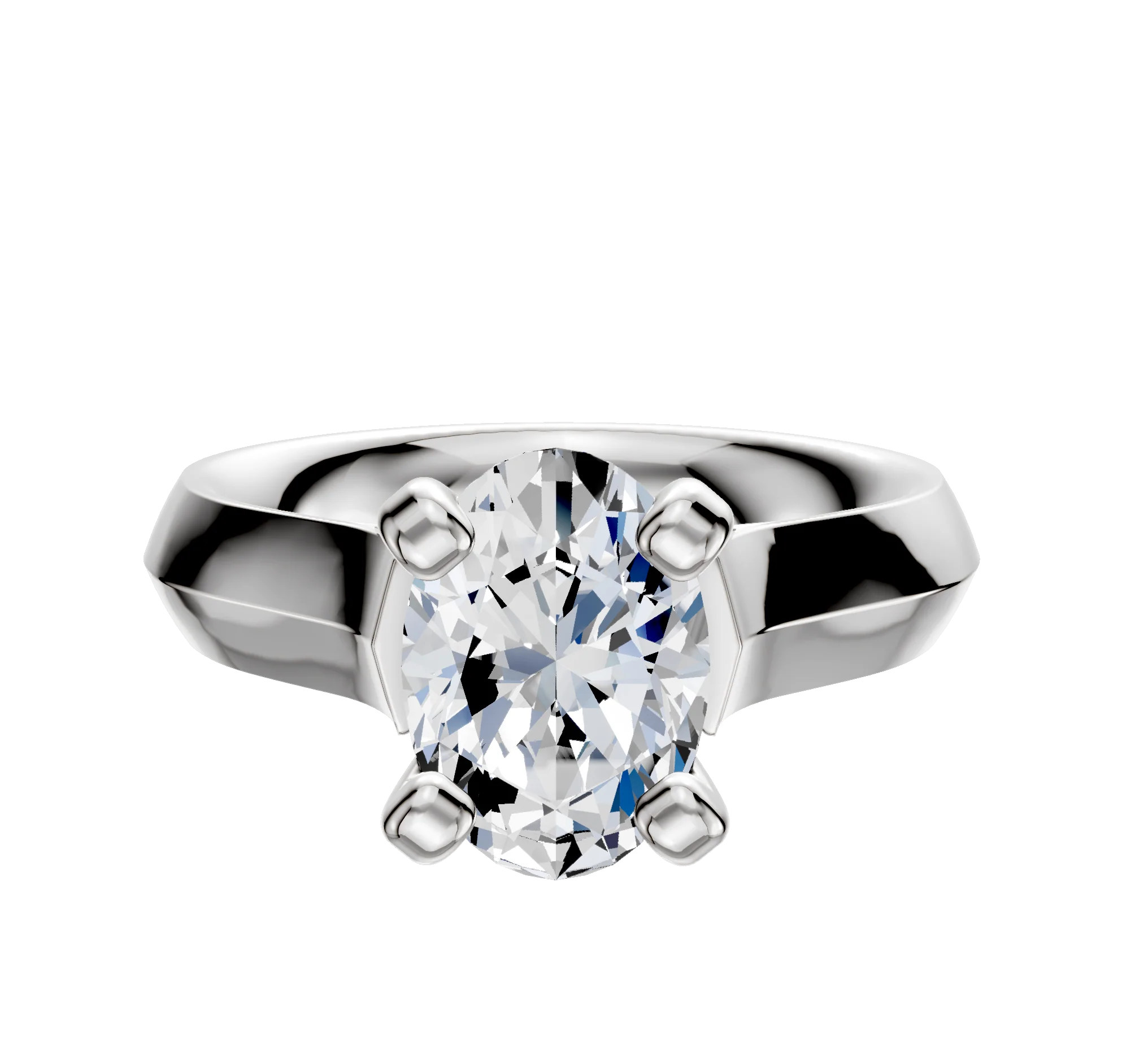 Platinum 4 Prong Cathedral Knife Edge 4.0mm Engagement Ring