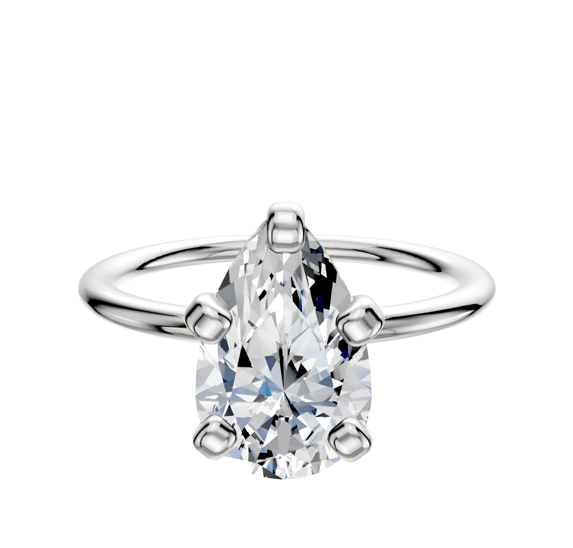 Platinum 4 Prong Classic Dome 1.5mm Engagement Ring