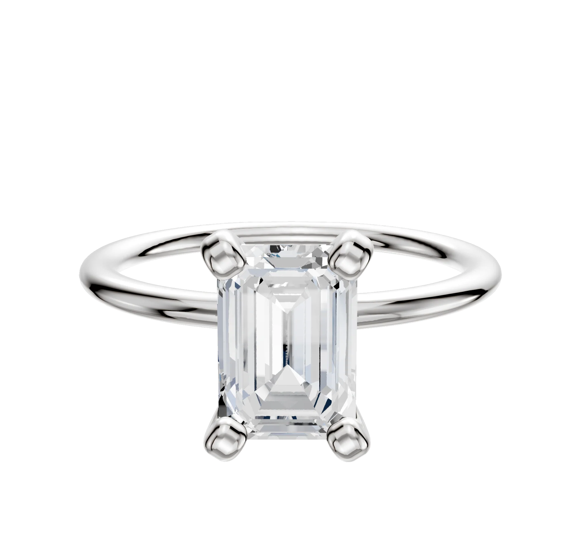 Platinum 4 Prong Classic Dome 1.5mm Engagement Ring