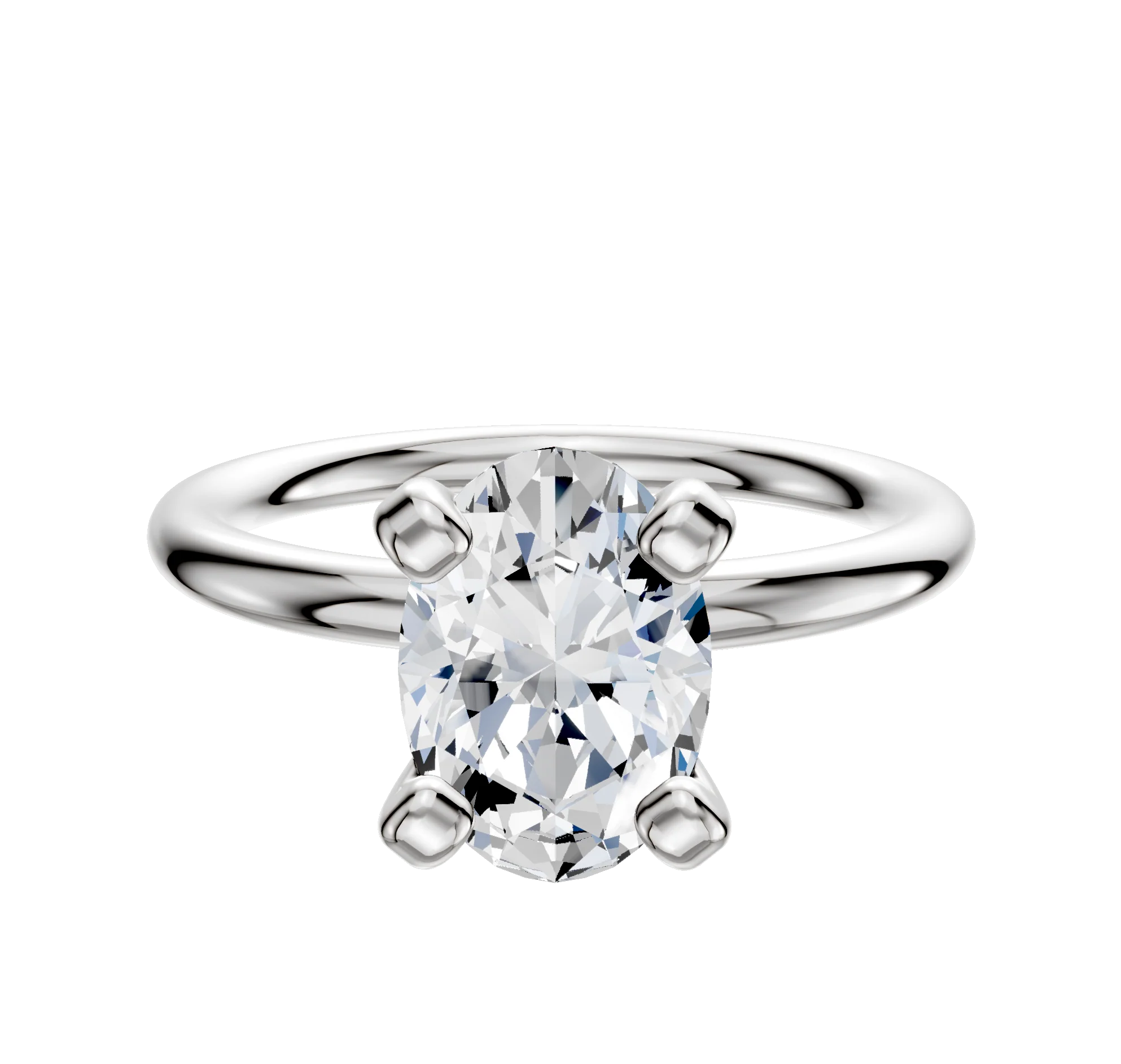 Platinum 4 Prong Classic Dome 2.0mm Engagement Ring