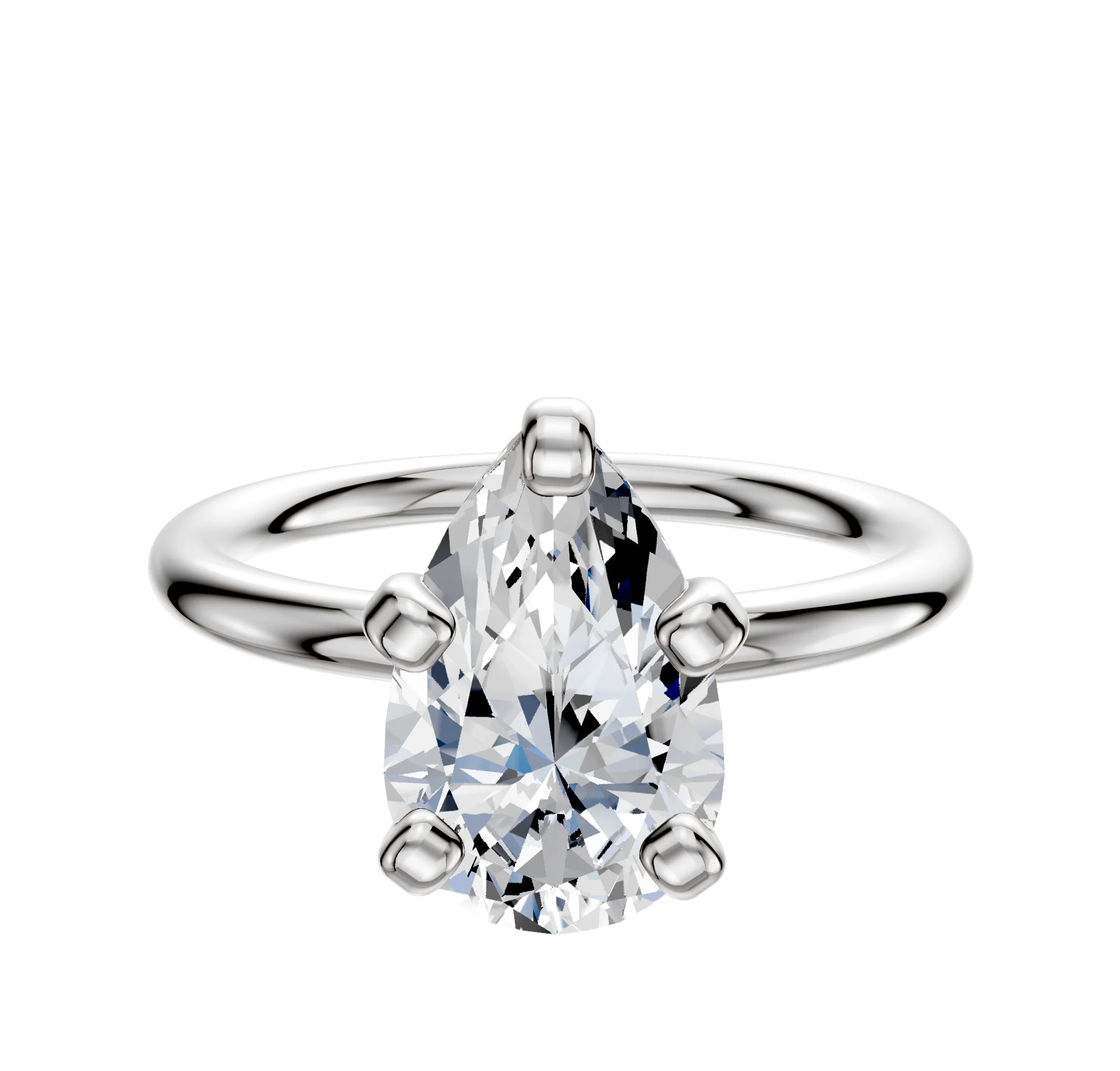Platinum 4 Prong Classic Dome 2.0mm Engagement Ring
