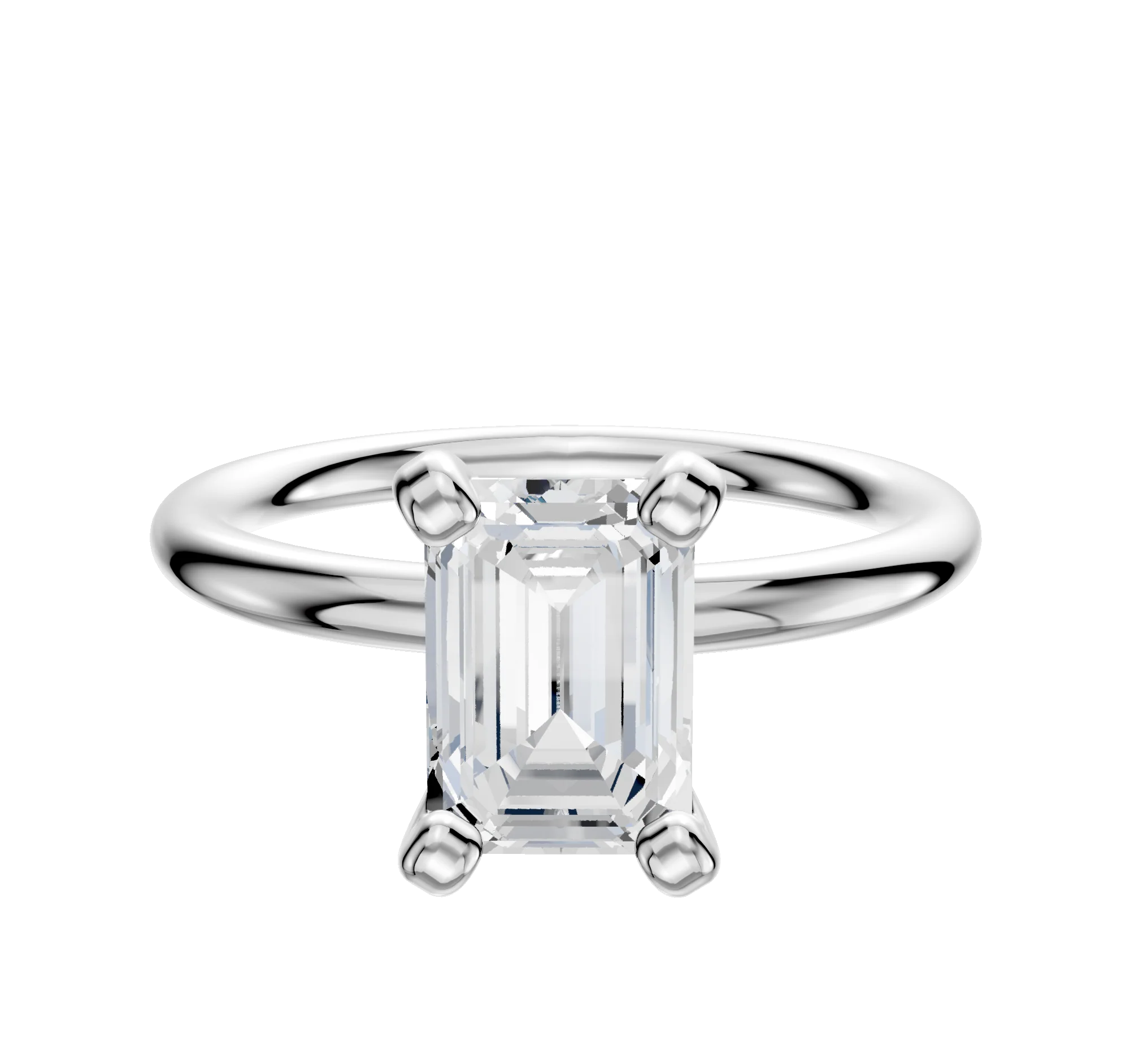 Platinum 4 Prong Classic Dome 2.0mm Engagement Ring