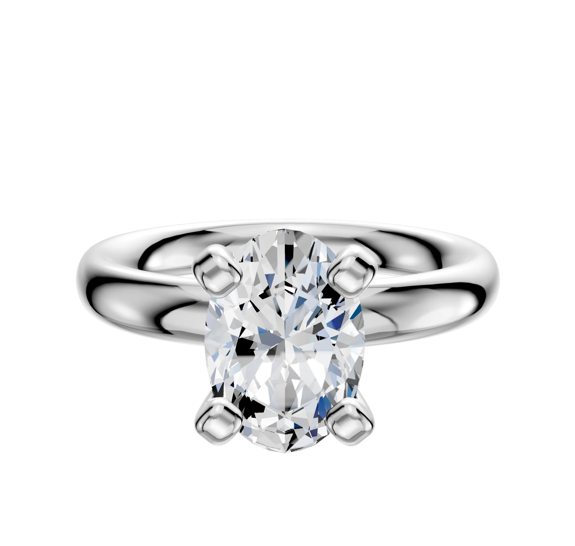 Platinum 4 Prong Classic Dome 3.0mm Engagement Ring