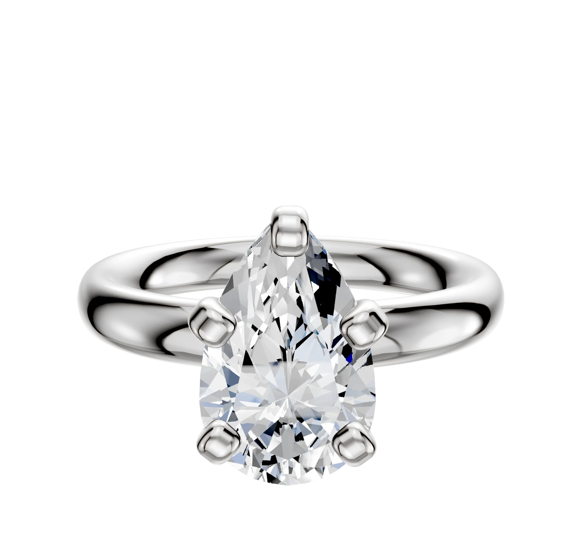 Platinum 4 Prong Classic Dome 3.0mm Engagement Ring
