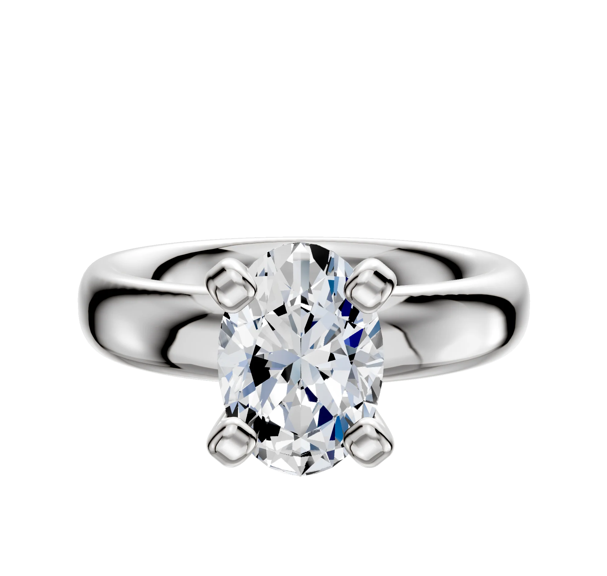 Platinum 4 Prong Classic Dome 4.0mm Engagement Ring