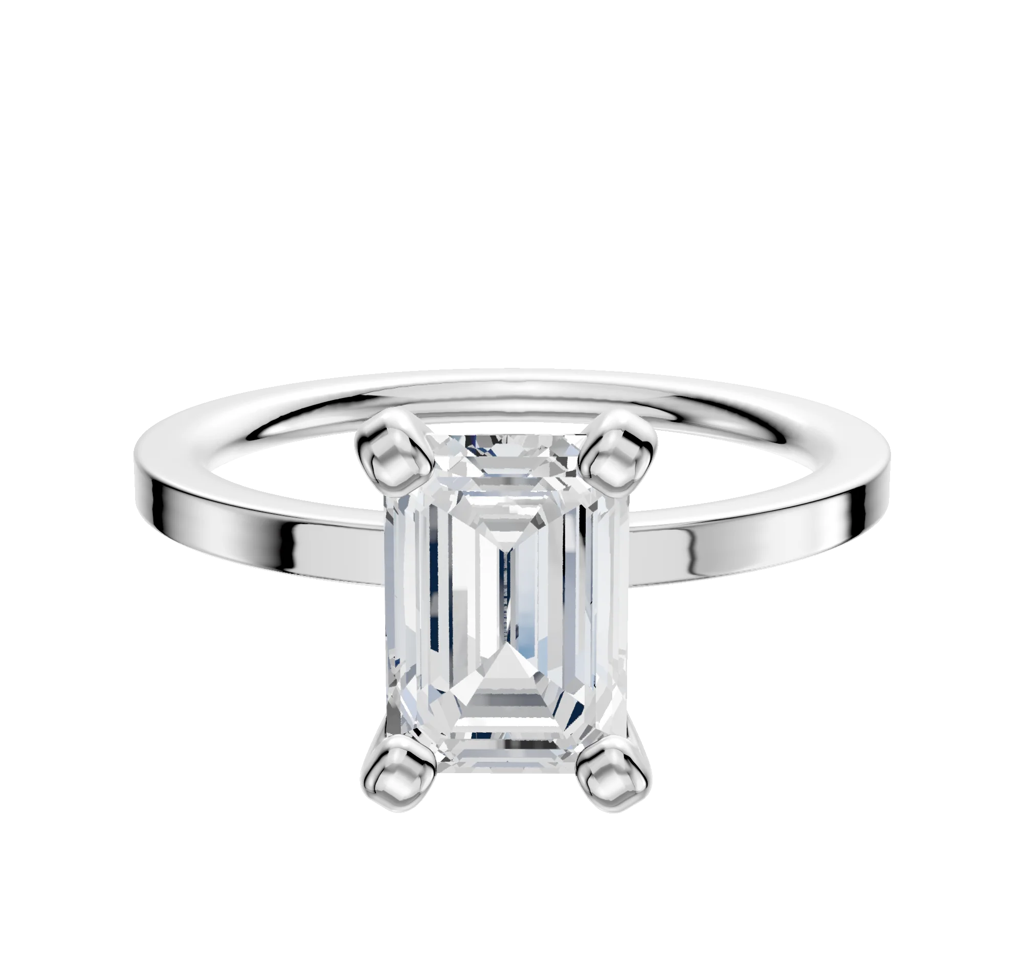 Platinum 4 Prong Classic Flat 1.5mm Engagement Ring