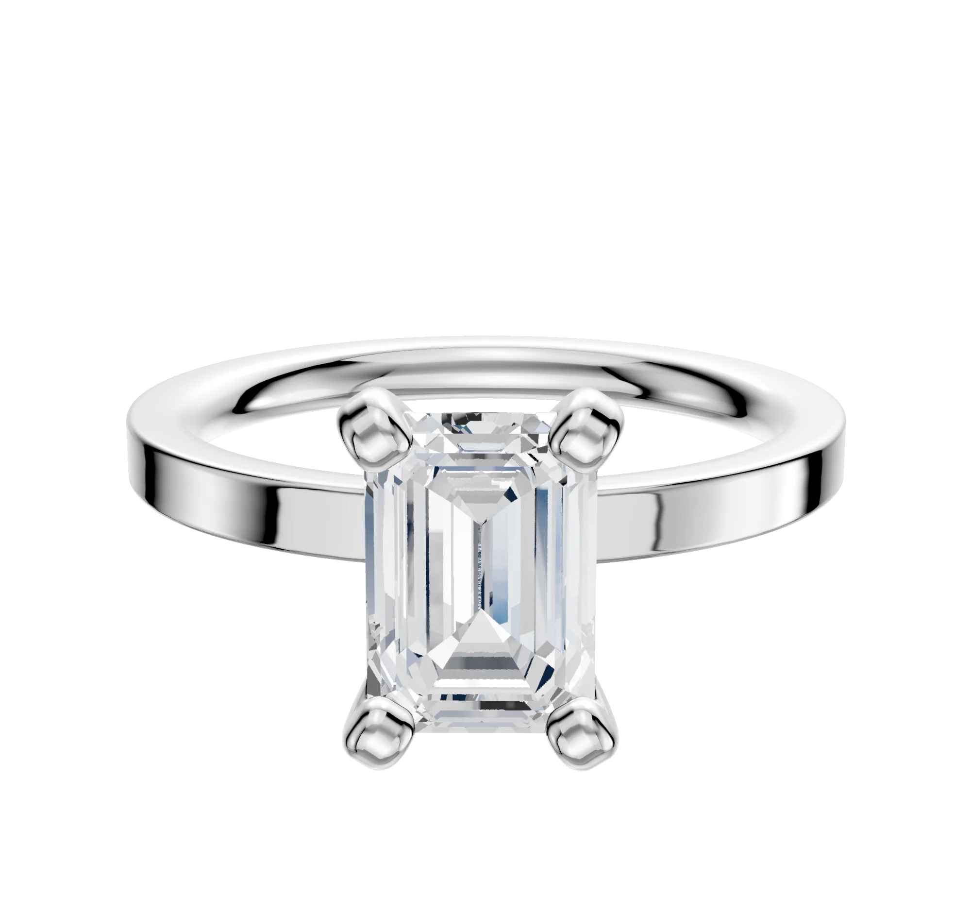 Platinum 4 Prong Classic Flat 2.0mm Engagement Ring