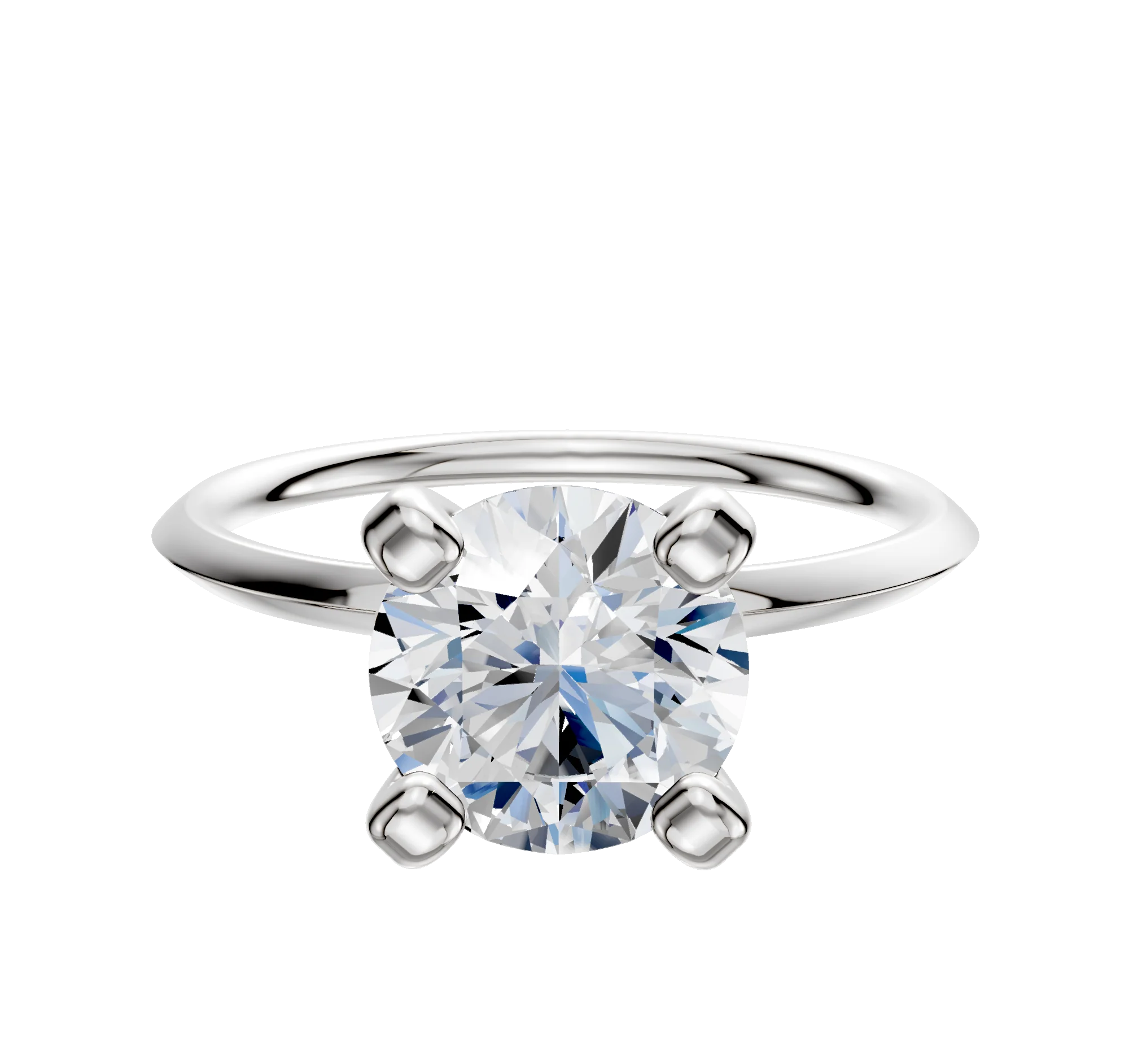 Platinum 4 Prong Classic Knife Edge 1.5mm Engagement Ring