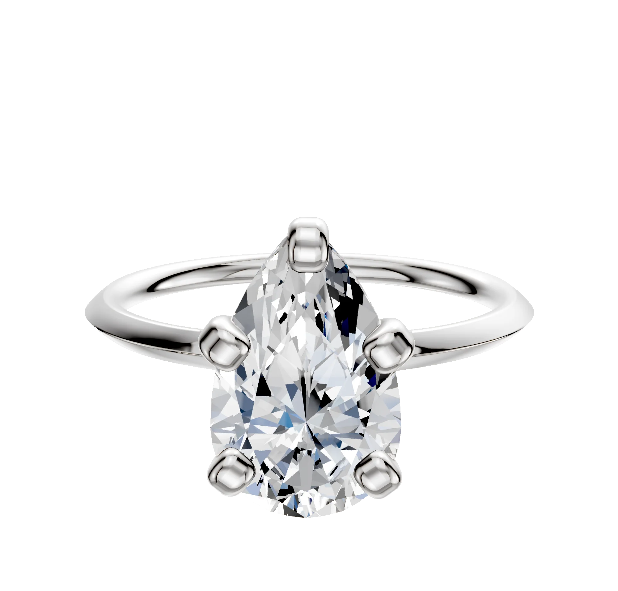 Platinum 4 Prong Classic Knife Edge 1.5mm Engagement Ring