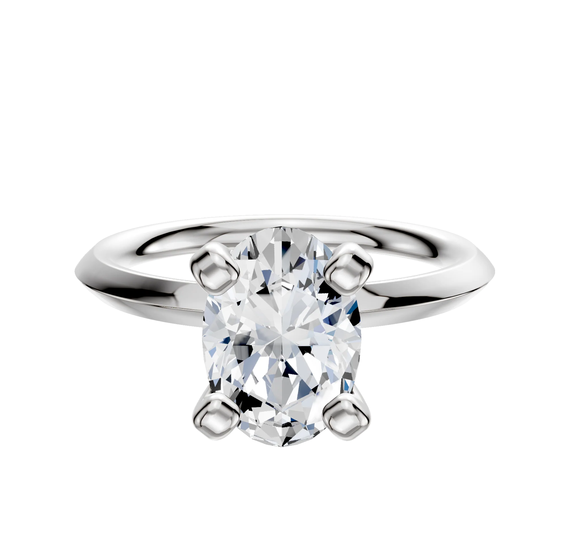Platinum 4 Prong Classic Knife Edge 2.0mm Engagement Ring