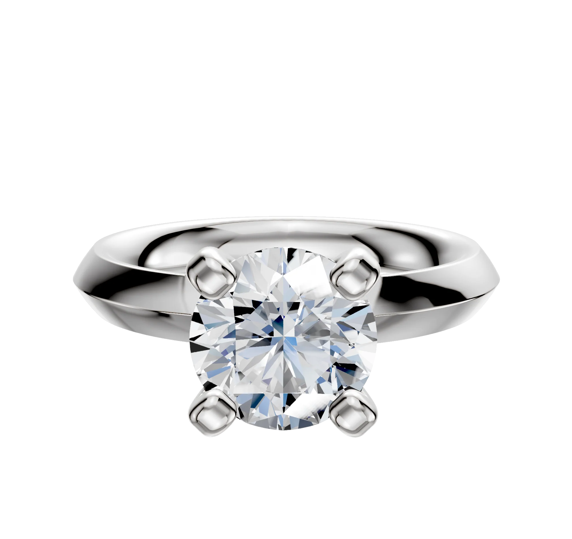 Platinum 4 Prong Classic Knife Edge 3.0mm Engagement Ring
