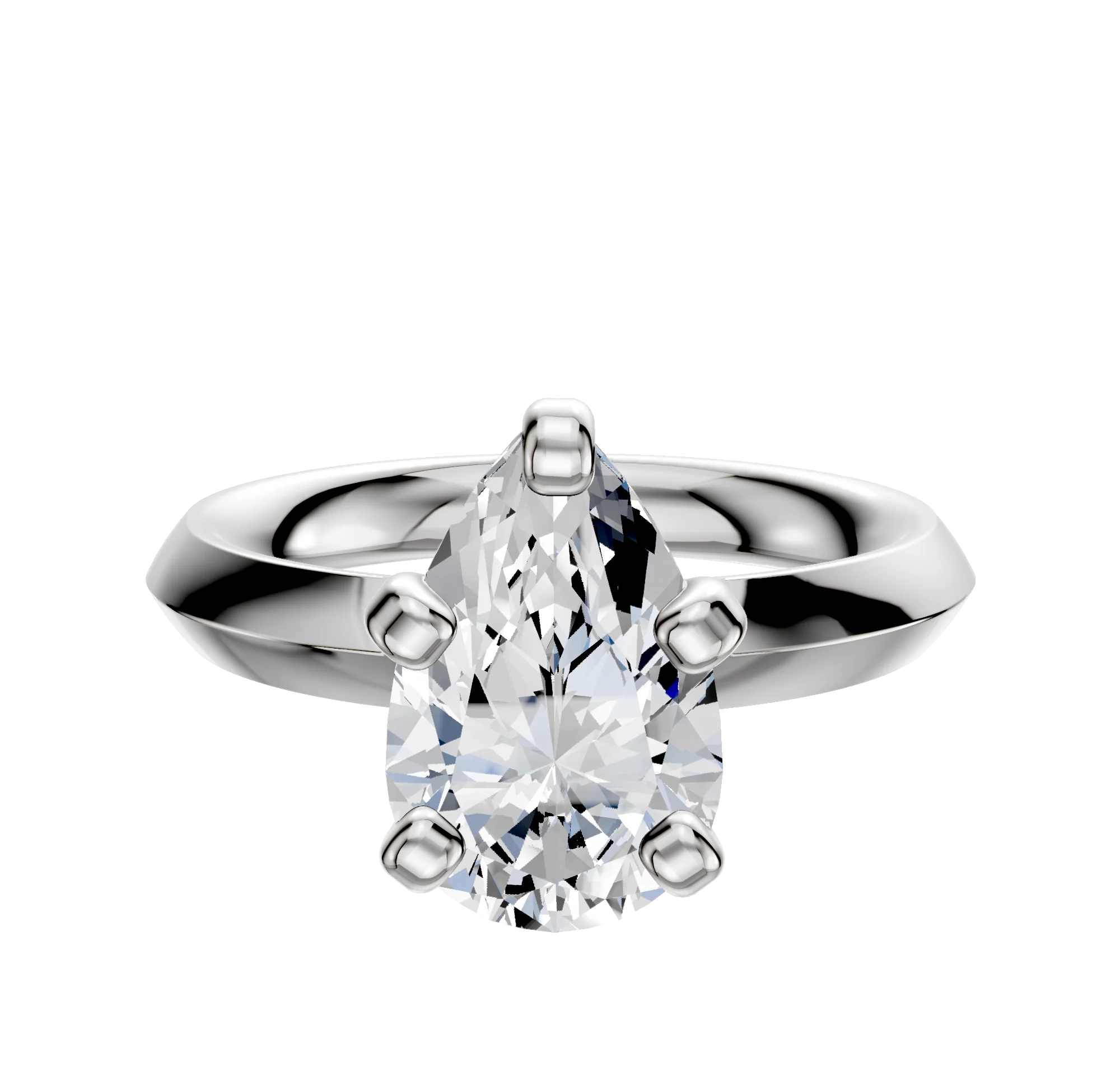 Platinum 4 Prong Classic Knife Edge 3.0mm Engagement Ring