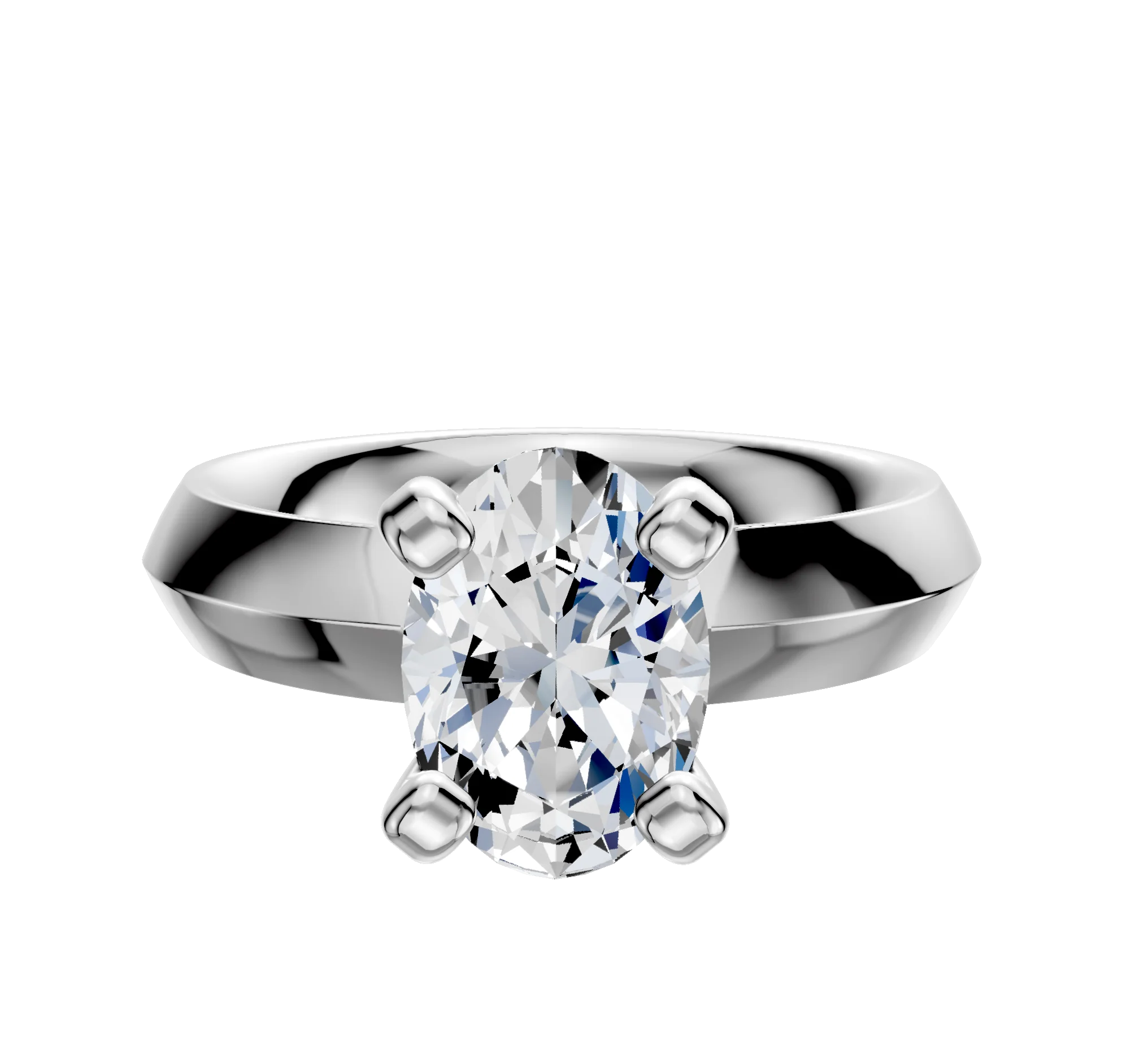 Platinum 4 Prong Classic Knife Edge 4.0mm Engagement Ring
