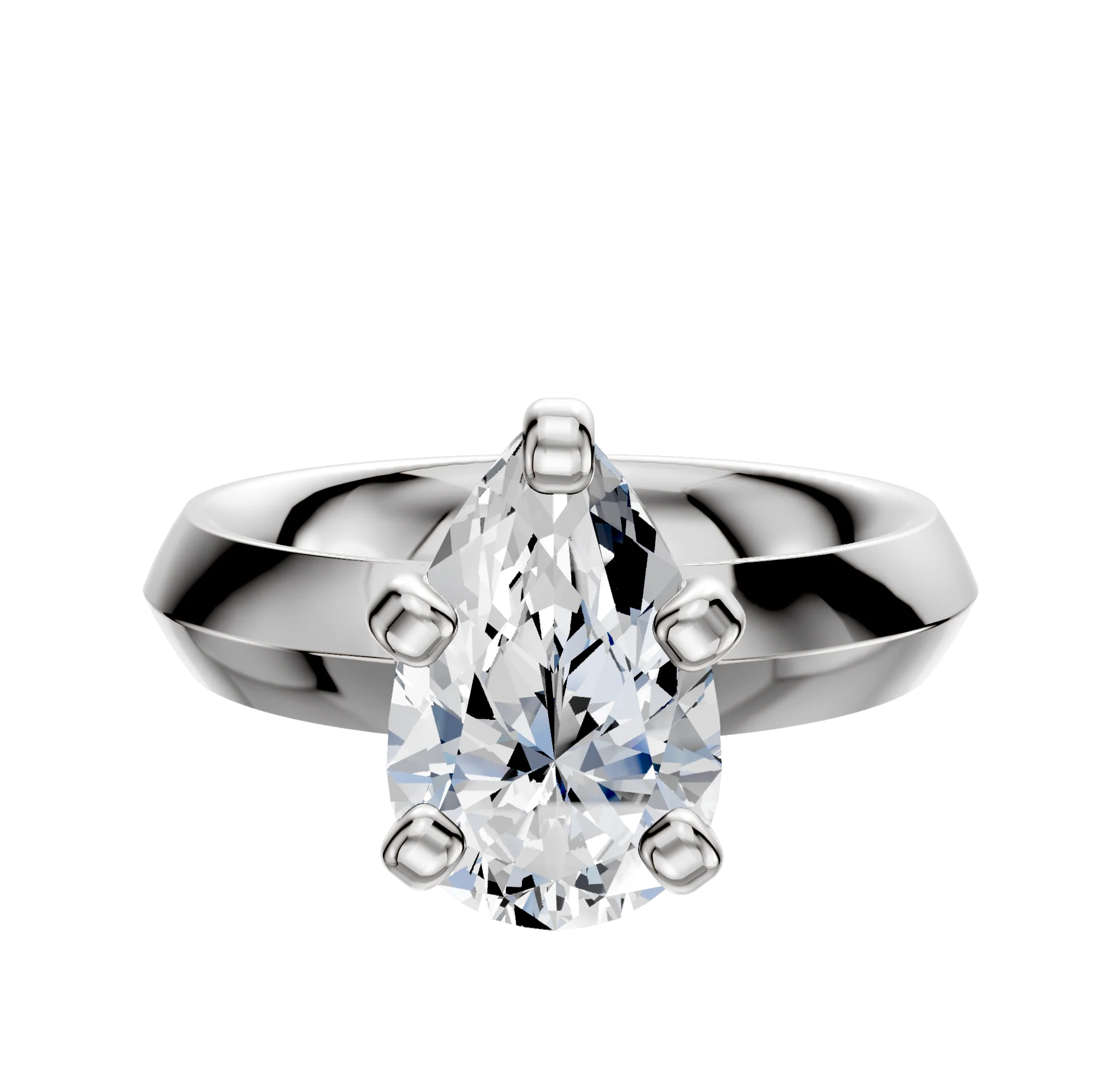 Platinum 4 Prong Classic Knife Edge 4.0mm Engagement Ring