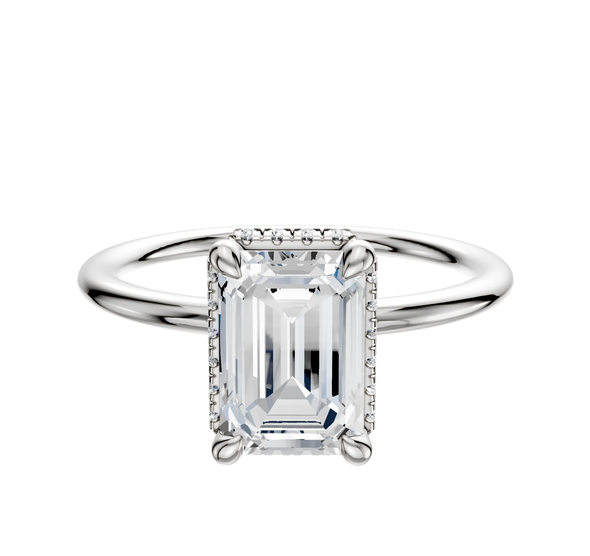 Platinum 4 Prong Collar Classic Dome 1.5mm Engagement Ring
