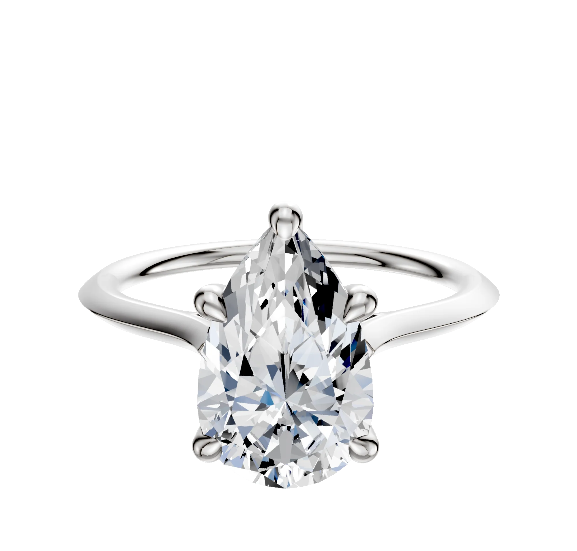 Platinum 4 Prong Hidden Halo Cathedral Knife Edge 1.5mm Engagement Ring
