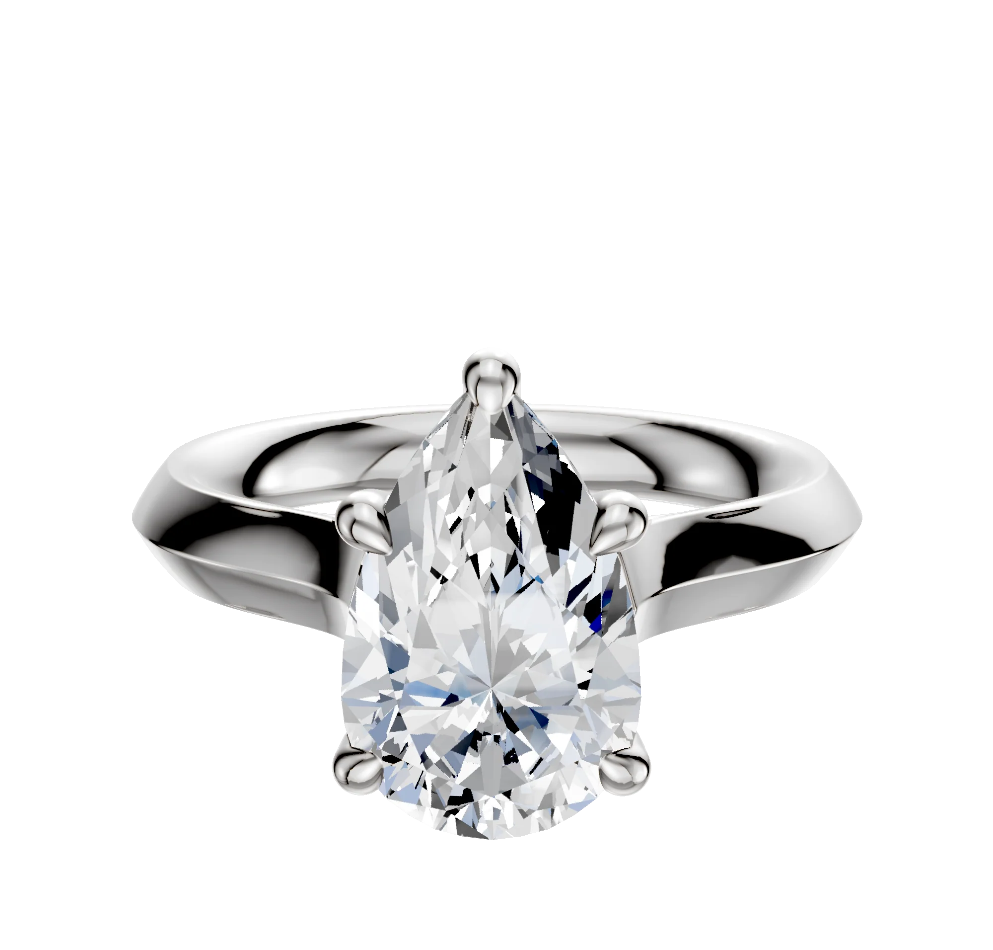 Platinum 4 Prong Hidden Halo Cathedral Knife Edge 3.0mm Engagement Ring