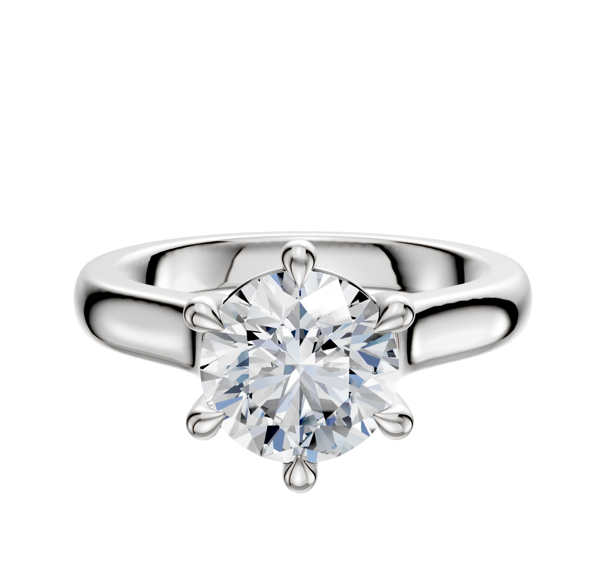 Platinum 6 Prong Basket Cathedral Dome 3.0mm Engagement Ring