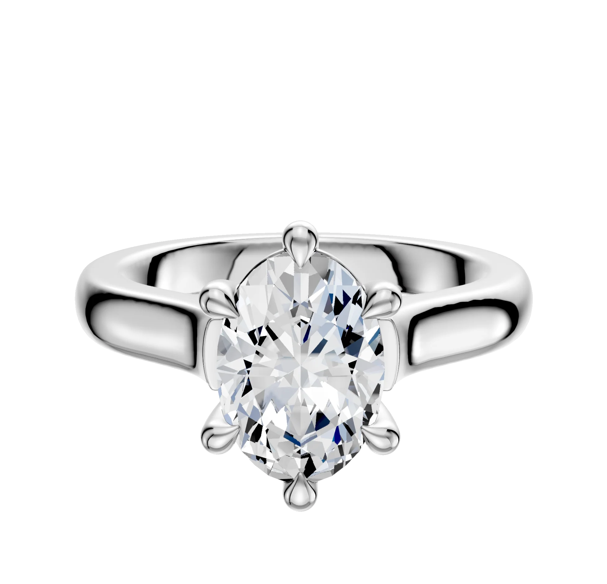 Platinum 6 Prong Basket Cathedral Dome 3.0mm Engagement Ring