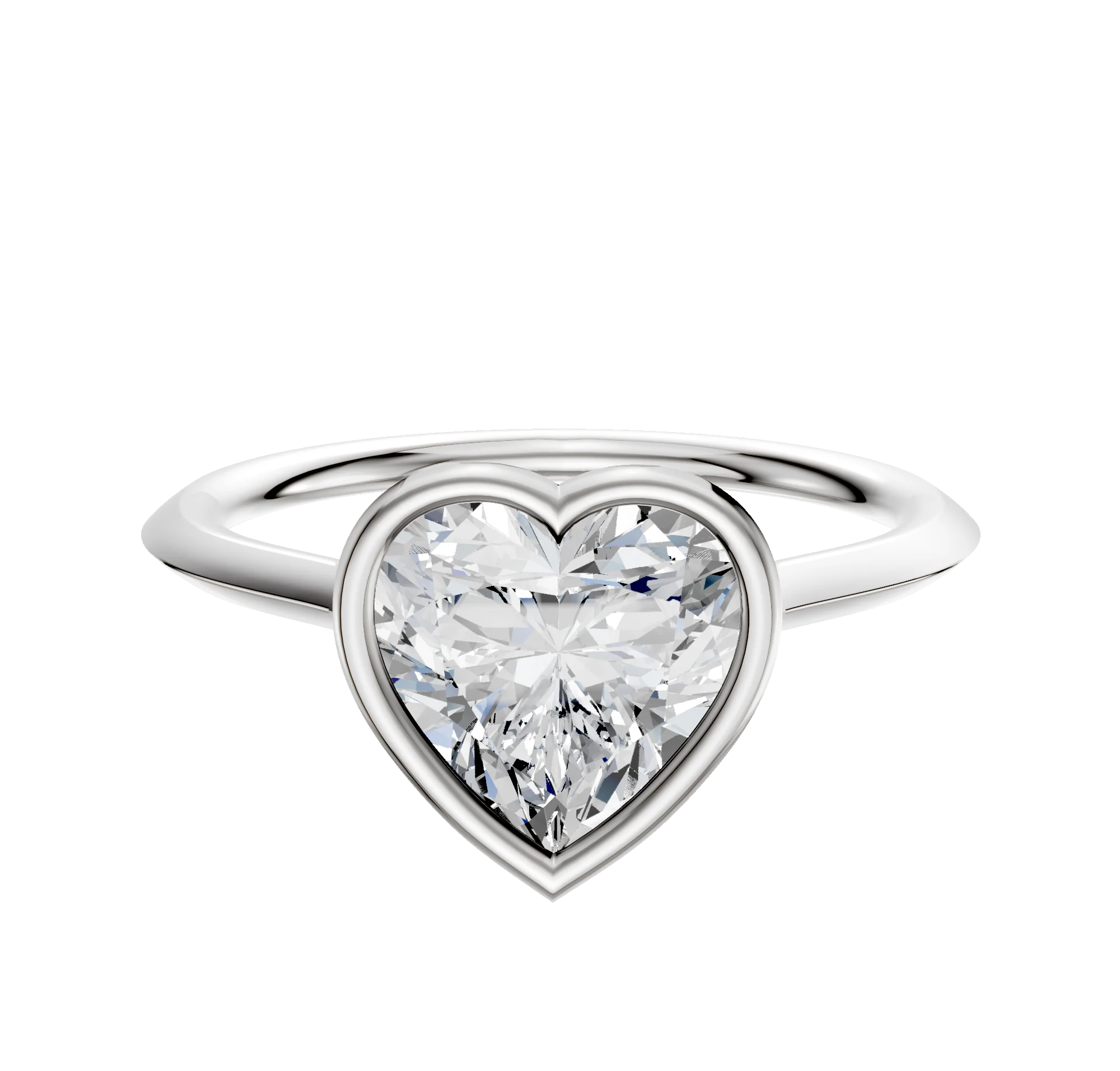 Platinum Bezel Full Bezel East/West Cathedral Knife Edge 1.5mm Engagement Ring
