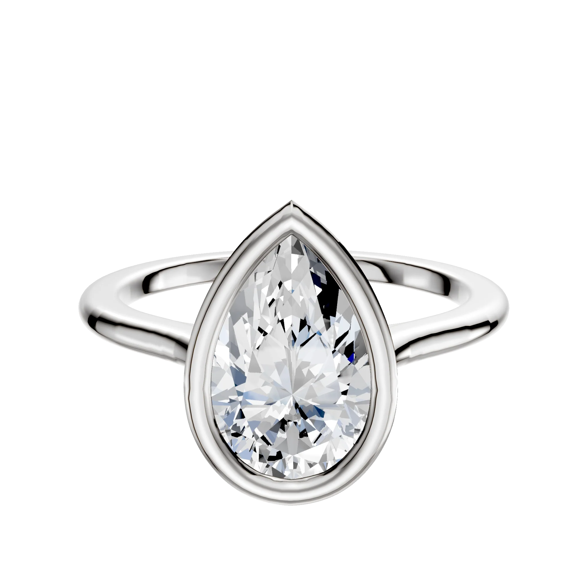 Platinum Bezel Full Bezel North/South Cathedral Dome 1.5mm Engagement Ring
