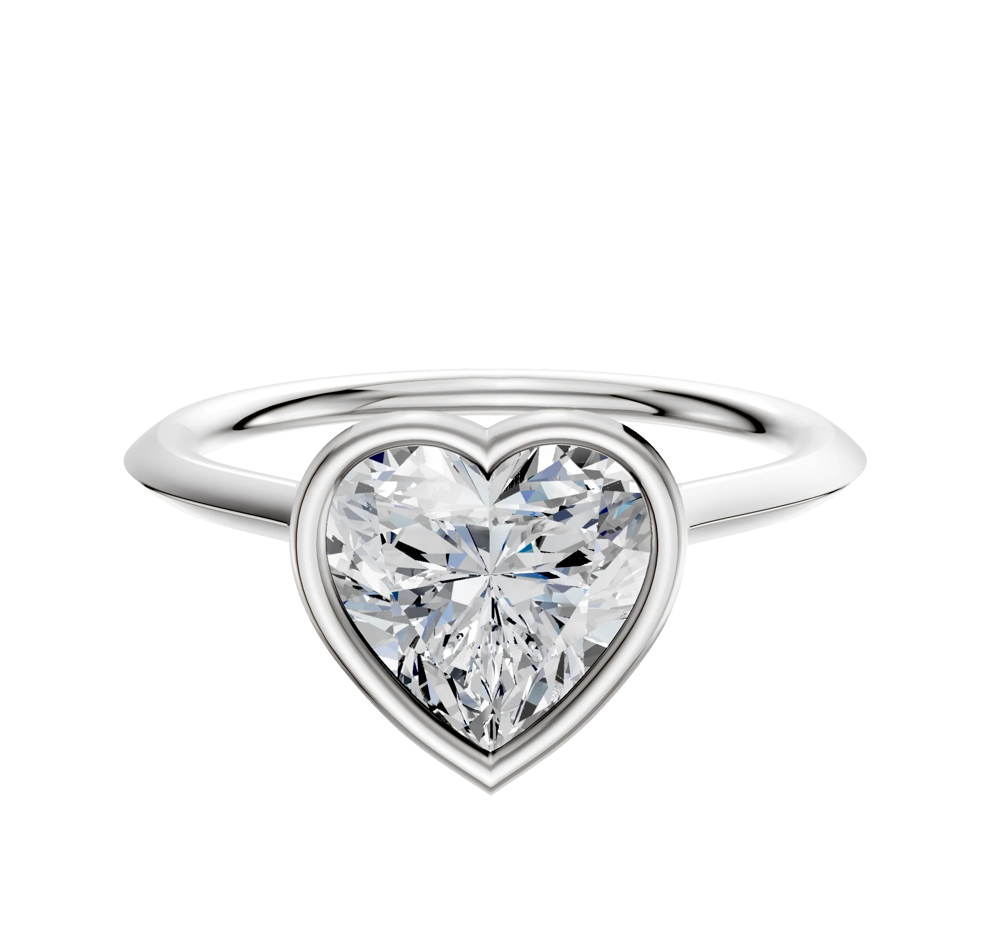 Platinum Bezel Full Bezel North/South Cathedral Knife Edge 1.5mm Engagement Ring