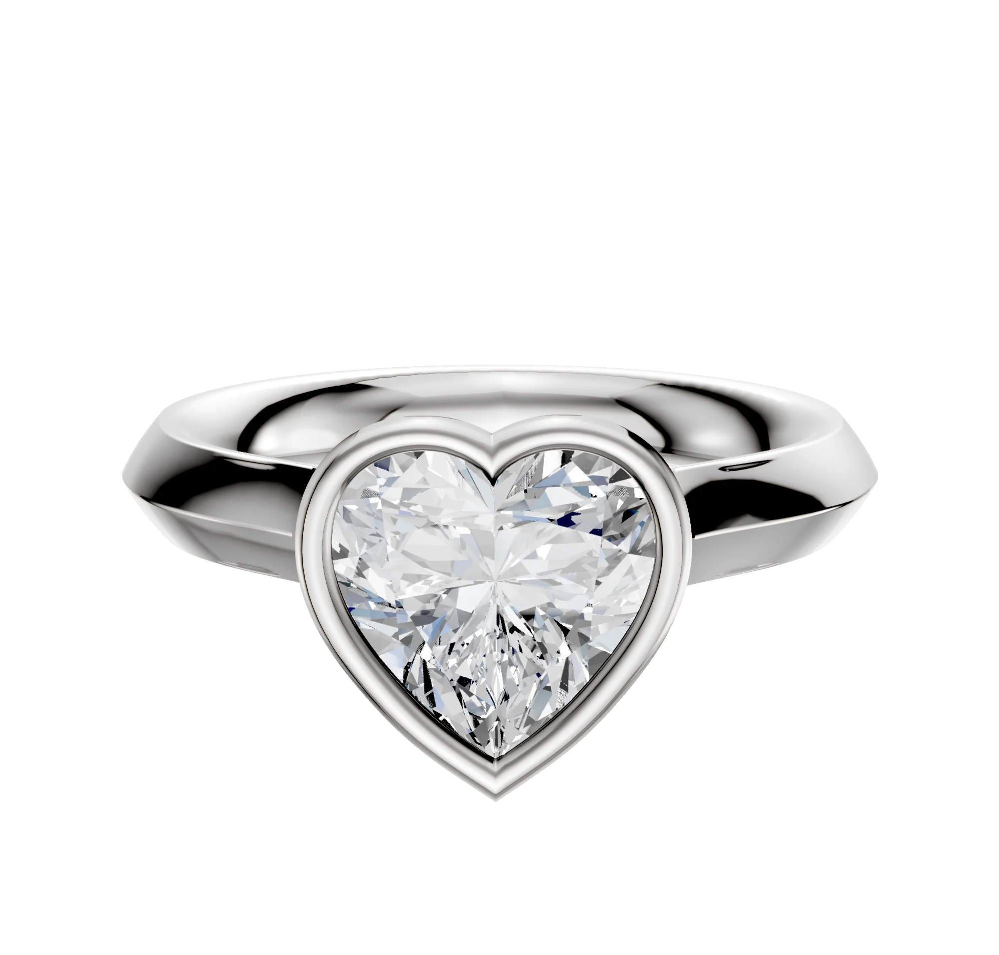 Platinum Bezel Full Bezel North/South Cathedral Knife Edge 3.0mm Engagement Ring