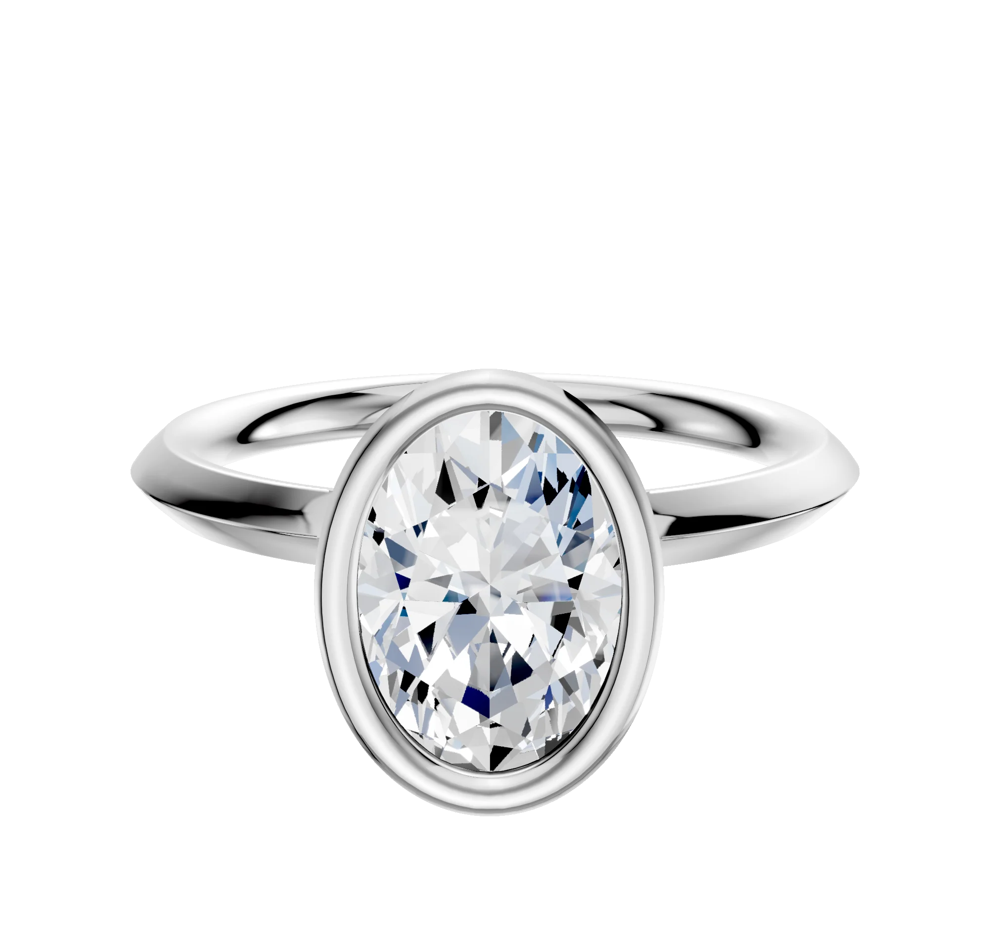 Platinum Bezel Full Bezel North/South Classic Knife Edge 2.0mm Engagement Ring