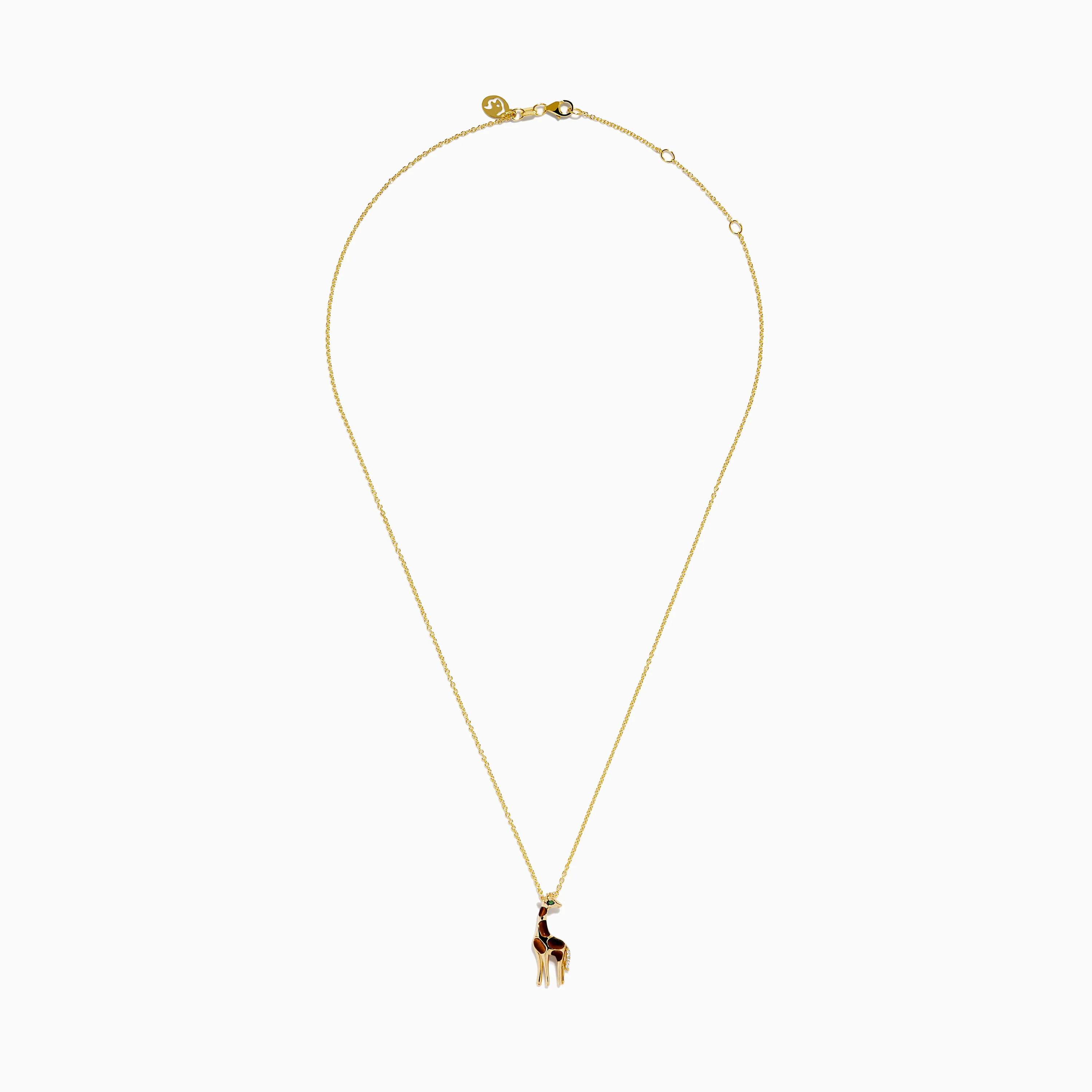Safari 14K Yellow Gold Tiger Eye Giraffe Pendant - Image 3