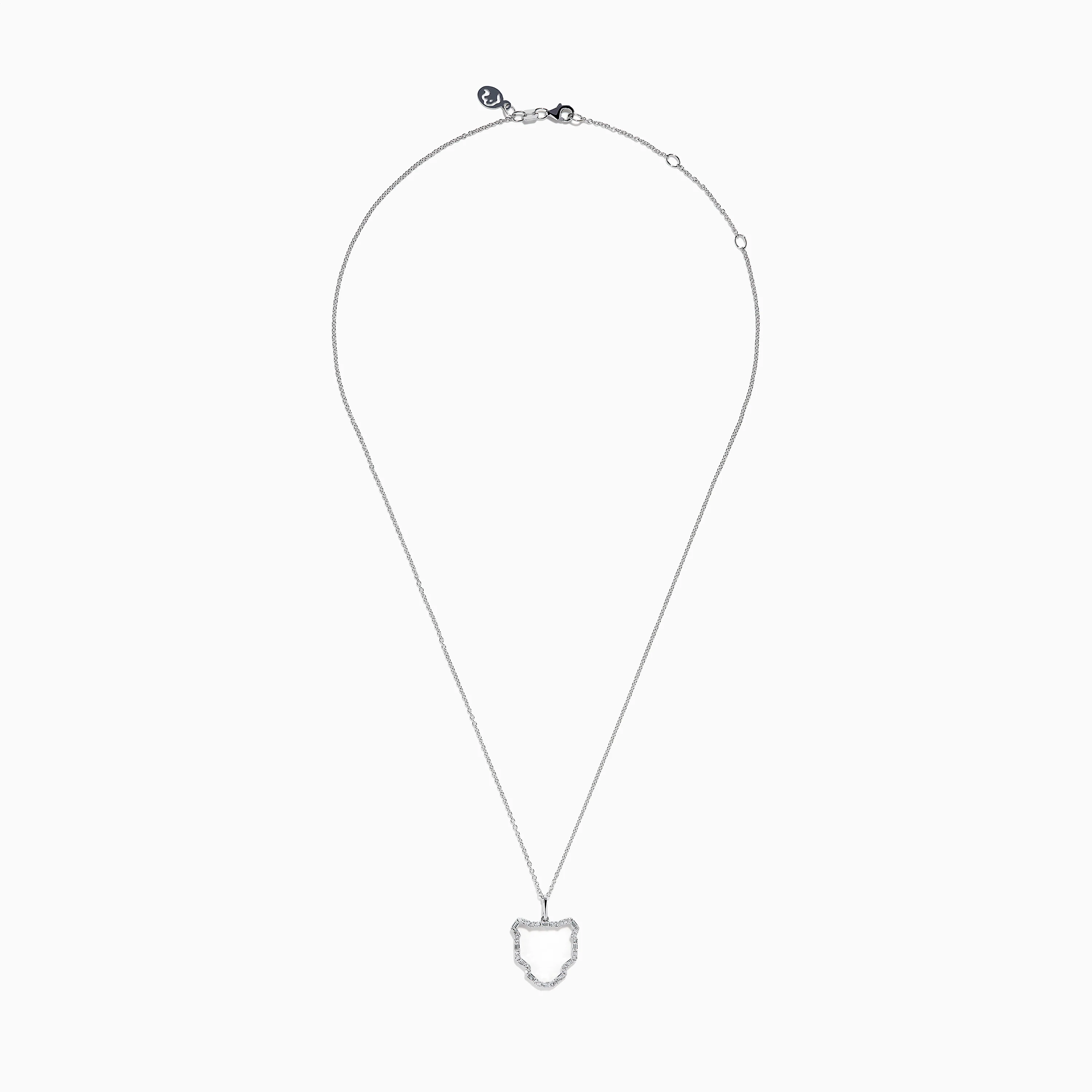 Signature 14K White Gold Multi Shape Diamond Panther Outline Pendant - Image 3