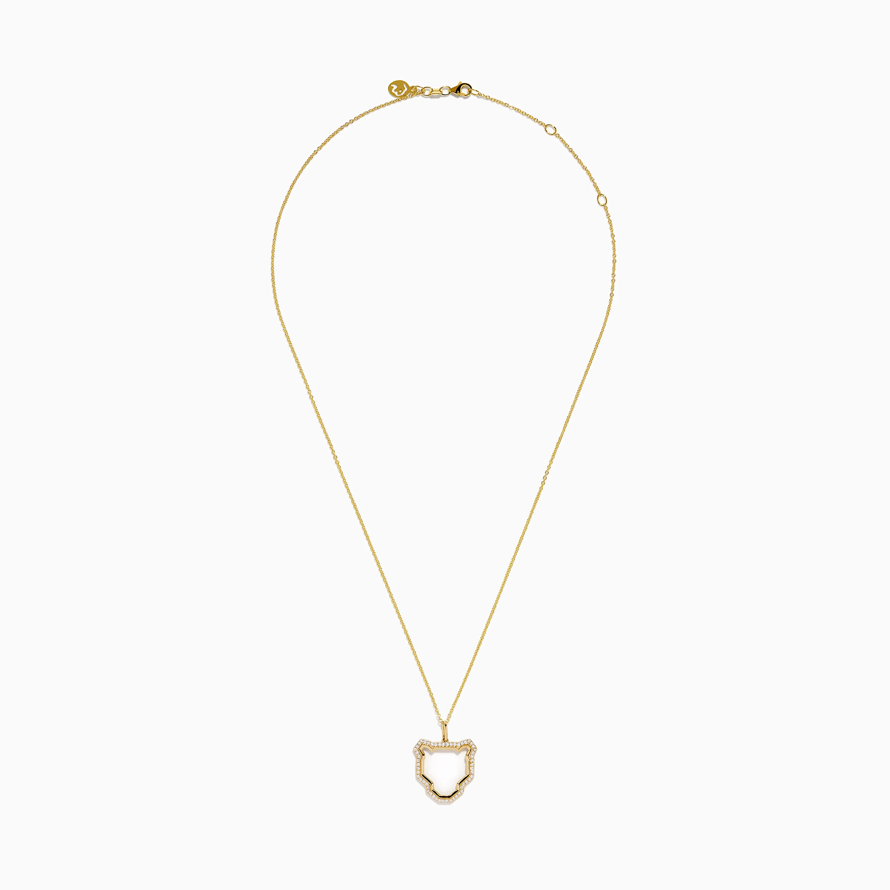Signature 14K Yellow Gold Diamond Panther Silhouette Pendant - Image 3