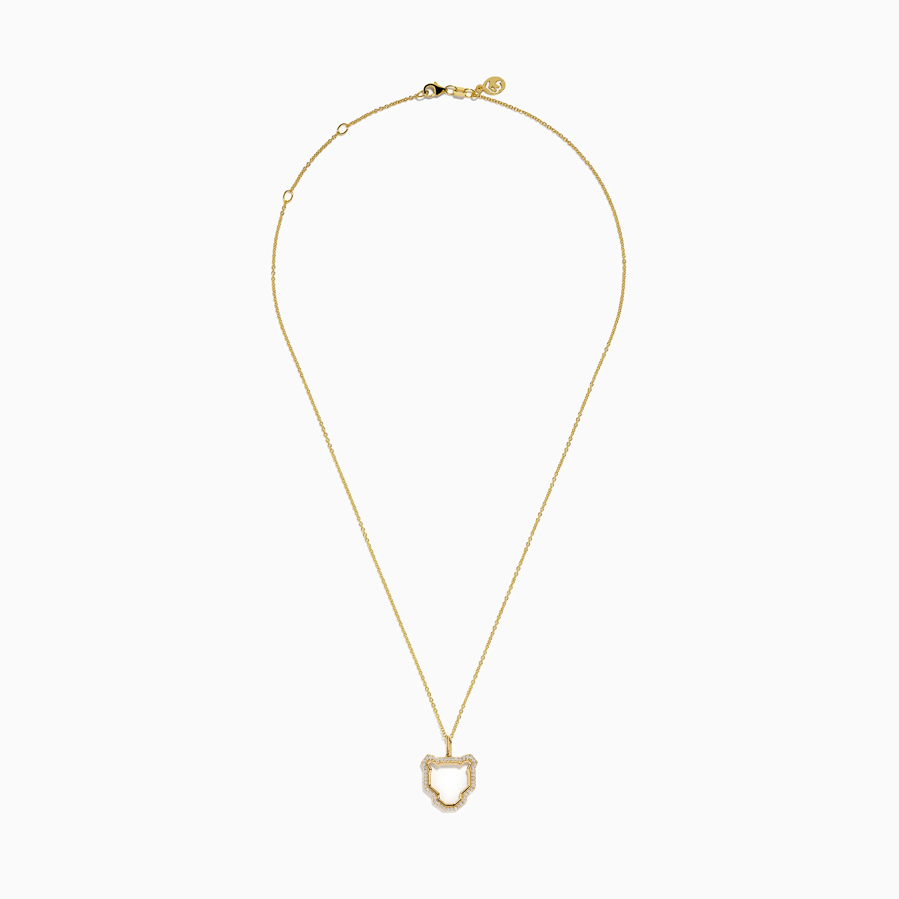 Signature 14K Yellow Gold Diamond Sculpted Panther Outline Pendant - Image 3