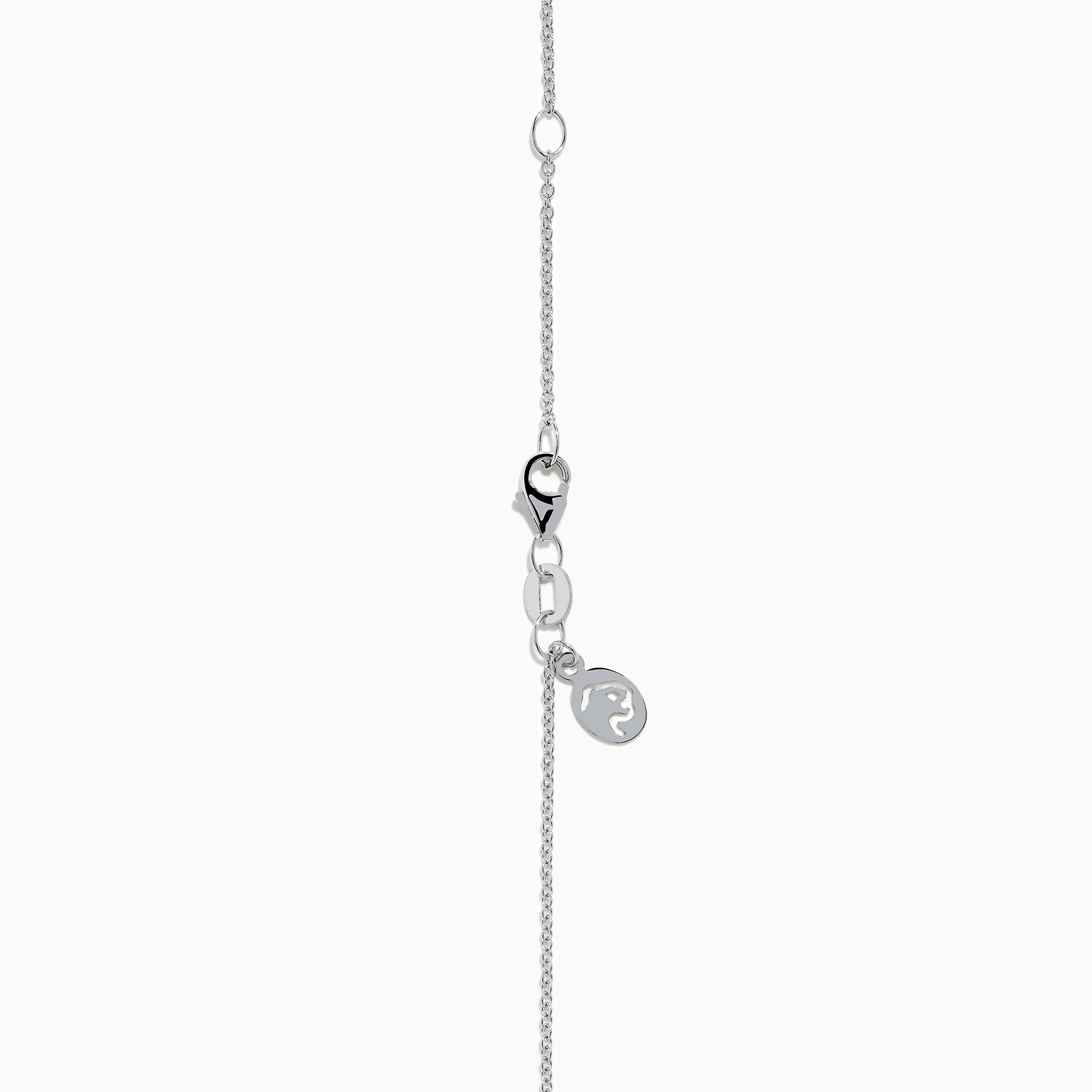 Watercolors 14K White Gold Multi Sapphire and Diamond Collarbone Necklace - Image 4