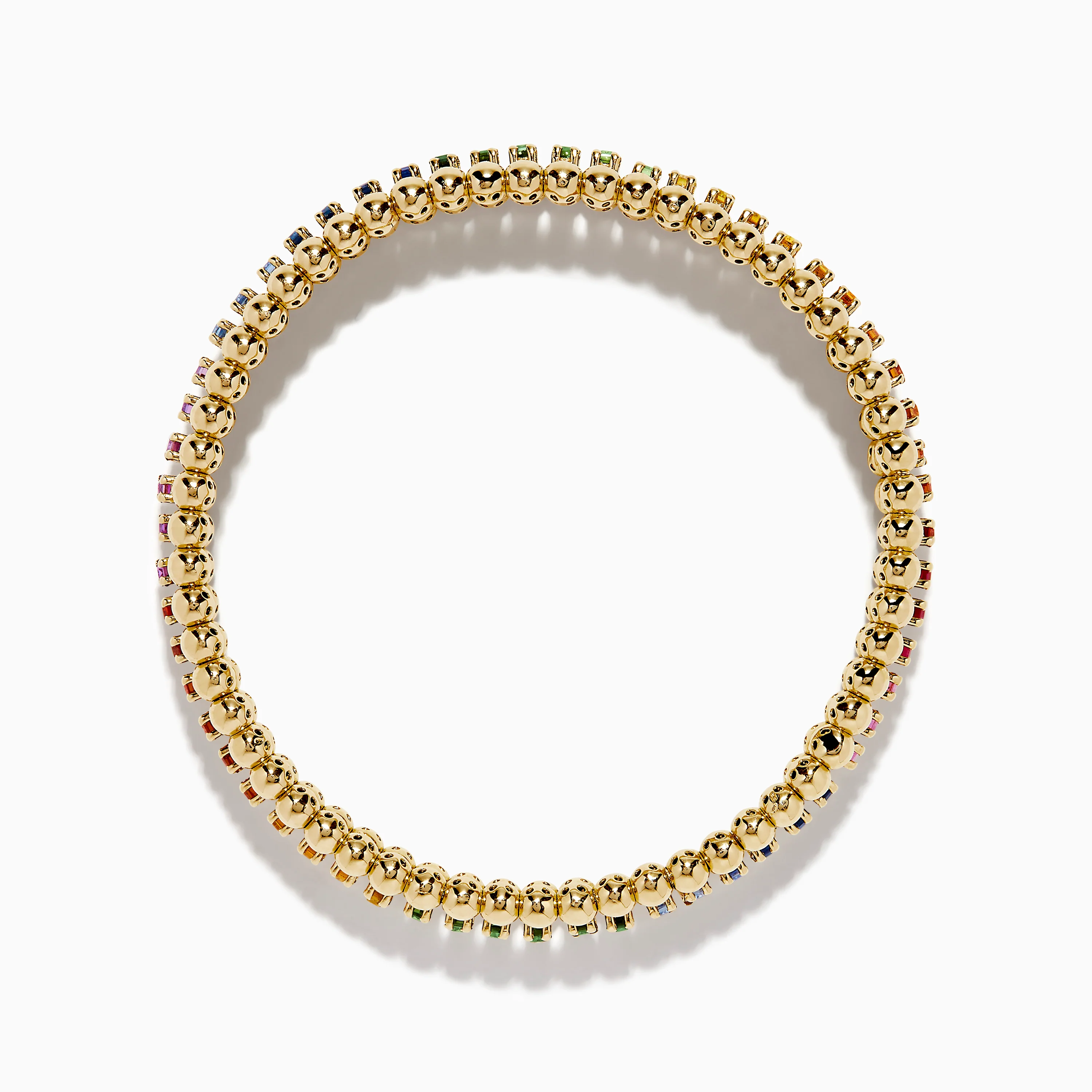 Watercolors 14K Yellow Gold Multi Sapphire Stretch Bracelet - Image 4